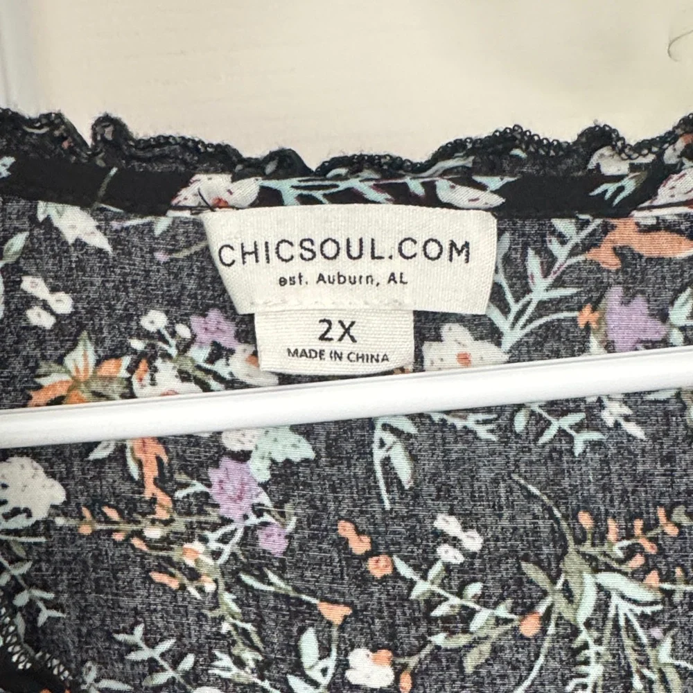 Chic Soul Black Floral Dress - Picture 4 of 4